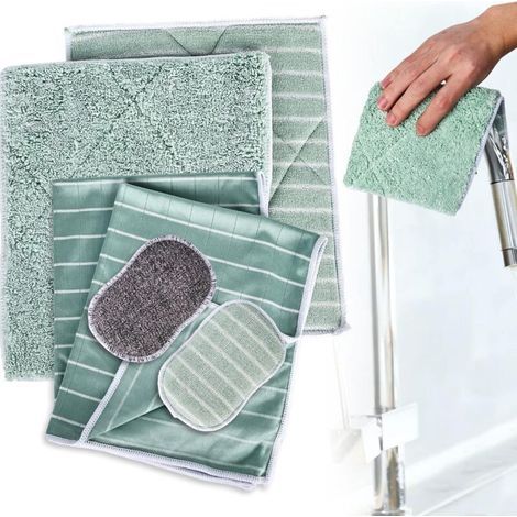 Lot de 6 Chiffon Bambou Microfibre pour Vitres Miroirs Carreaux Carrosserie Microfibre Ba (1/4)
