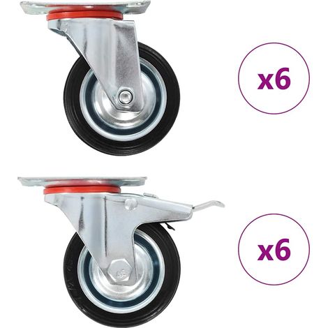 vidaXL 12 pcs Swivel Casters 75 mm (1/5)