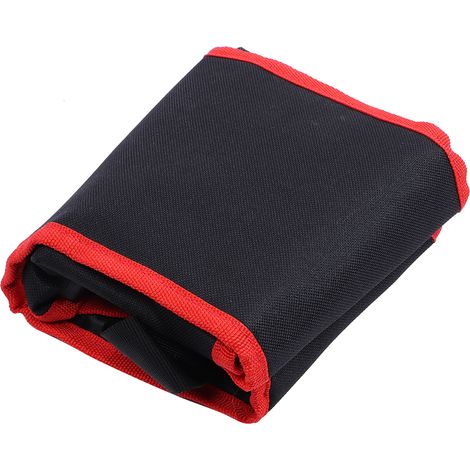 56x16cm Sacoche de jardin multifonction pochettes noire et rouge, organiseur d'outils pour jardinier et électricien (1/5)