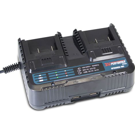 Chargeur double rapide avec ports USB pour batterie concept X-Performer
