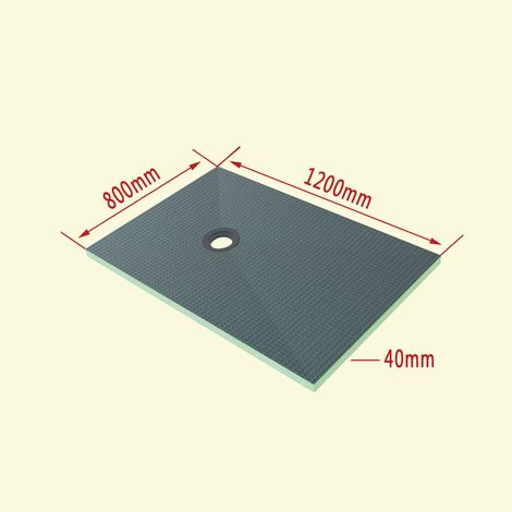 Ducha Casa 1200x800x40mm, Tablero XPS Listo para Azulejo, Función como el plato de ducha, Panel de Construcción de poliestireno extruido