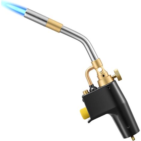 MAPP Torche au propane, intensité de flamme réglable et tube en laiton massif, torche à gaz portable et robuste pour plomberie, brasage pour brûleur de mauvaises herbes, toiture de soudure, grillage (1/5)
