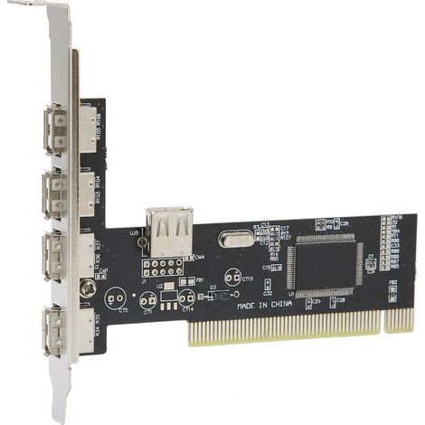 Carte d'extension PCI vers hub USB 2.0 à 4 ports, adaptateur haut débit, accessoires PC universels (1/5)