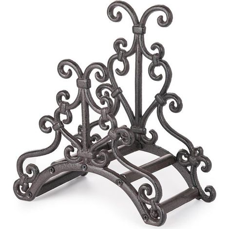 Ecleanfy - Support mural en fonte pour tuyau d'arrosage – dévidoir vintage 27,5×15×30 cm (1/5)