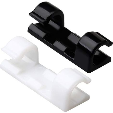 Lot de 40 clips adhésifs pour câbles – Rangement efficace des fils électriques – Autocollants pour TV, chargeur, voiture, bureau (1/5)