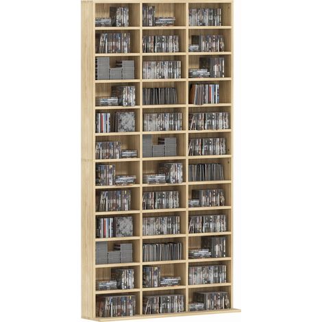 CD Storage Unit with Adjustable Shelves, 102 x 195 cm, Oak Tone