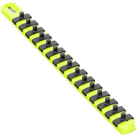 Ernst Manufacturing 8437HV Organiseur de douilles de 33 cm avec clips de verrouillage torsadés de 15 1/4", haute visibilité (1/2)