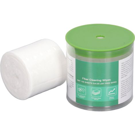 Ortviai Essuie-optique fibre 100 feuilles non tissé sans peluches, usage sec & humide pour connecteurs et fibres nues (1/5)