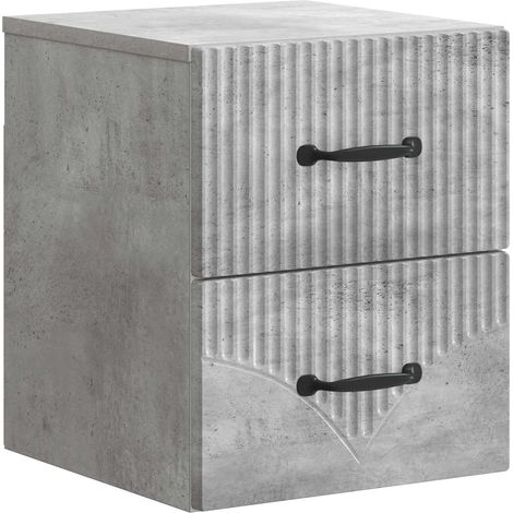 Wall-Mounted Bedside Cabinet Concrete Grey 34.5 x 33 x 40 cm vidaXL