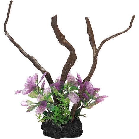 1 plante aquatique artificielle, faux bois massif, racines d'arbres, pour aquarium et bassin à poissons (1/5)
