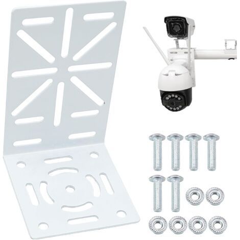 Universal L Shape CCTV Camera Wall Bracket Metal Mount for CCTV Camera Universal Installation Bracket with Holes (1/5)