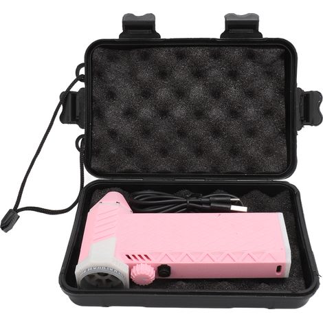 Mini Souffleur Turbo Jet 200k tr/min – Aspirateur Poudre Sans Fil, Batterie Intégrée USB-C, Aluminium, Rose (1/5)