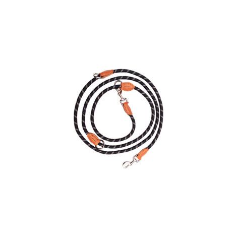 Laisse double réglable pour grands chiens, 200 cm, noir, 1,3 cm (1/5)