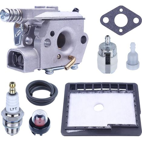 Kit Carburateur pour ECHO CS3000 CS3400 CS3450 CS300 Tronçonneuse, Carburateur avec Filtre à Air + Joint + Filtre à Carburant + Tuyau Pièces de Rechange Accessoire