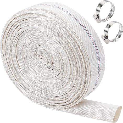 Tuyau de Refoulement Plat en PVC de 30 m pour le Transfert D'Eau Tuyau de Lavage à Contre Courant Robuste avec Colliers de Serrage en Acier Inoxydable pour Piscines l et Agricole ID : 4cm (1/5)