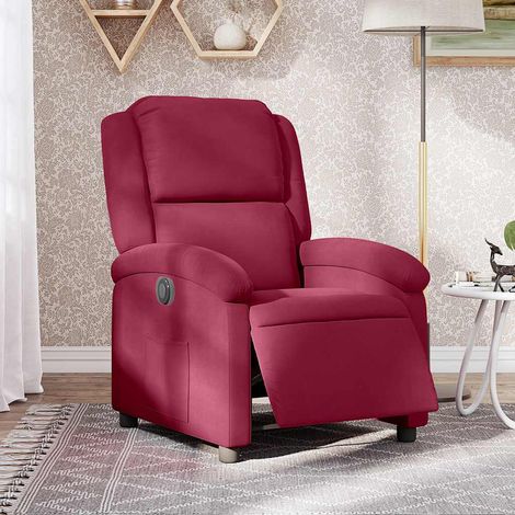 Fauteuil inclinable électrique-Chaise de relaxation-Fauteuil Relax rouge bordeaux velours 867279 (1/5)