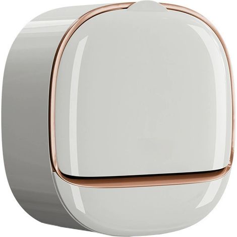 Porte-savon mural pour salle de bain, blanc, avec couvercle à charnière, étanche, style nordique et autonettoyant, idéal pour la salle de bain et la cuisine. (1/5)