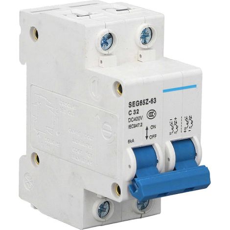 DC-Miniatur-Leistungsschalter 2P 6KA 400V Luftschalter für Solar-PV-Systemmodule Grid C32 32A