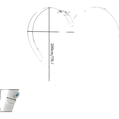 Arco de boda, diseño en forma de corazón, construcción de metal resistente, blanco, grande (1/2)