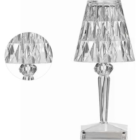 Wiederaufladbare Diamantkristall-Tischleuchte mit USB-Anschluss, farbwechselnde Touch-Dekorationslampe für das Schlafzimmer. (1/5)