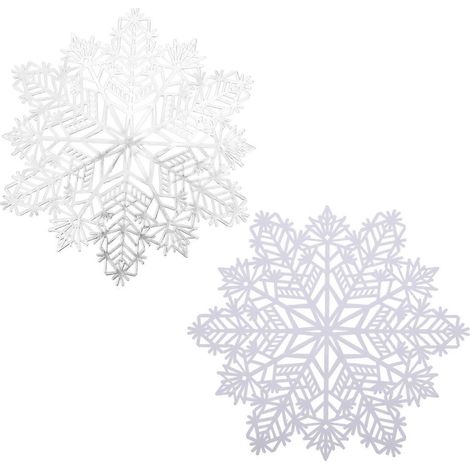 Set de table de Noël pour fête, lot de 2 sets de table blancs en PVC (1/5)