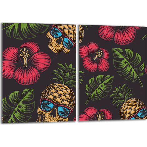 Protezione per piano cottura in vetro 2x40x52 Ananas (1/5)