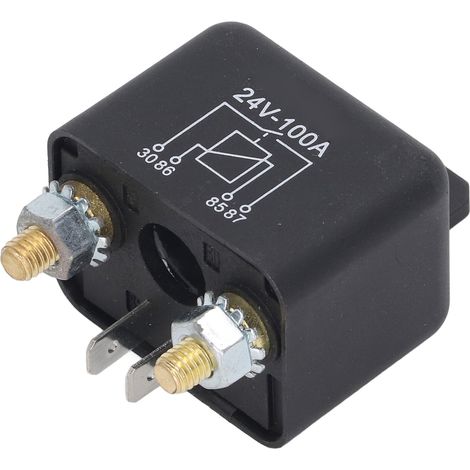 Starter Solenoïde 100A 4 Broches Laiton Bobine Haute Puissance Boîtier PC Relais Tondeuse Auto DC24V (1/5)