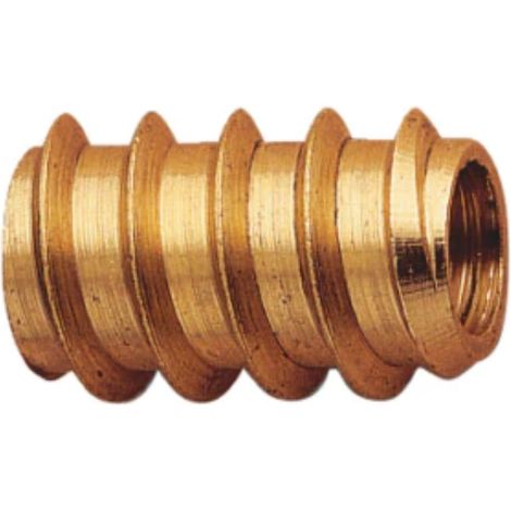 6 PEZZI - BUSSOLE DI CONGIUNZIONE CON INTAGLIO - FILETTO INTERNO 8MM - OTTONE LUCIDO