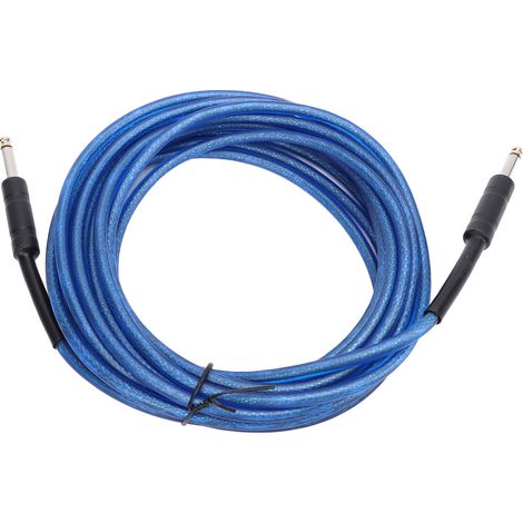 Câble de guitare coaxial flexible 6,35 mm mâle-mâle avec réduction de bruit, pour basse, ampli et clavier, bleu, 6 m / 19,69 pi (1/5)