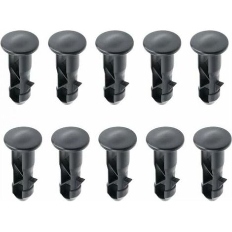 FLITI, 10er-Packung, 65 x 18 mm, schwarzer Kunststoff-Scharnierstift für Mülltonnendeckel, für 240-l-Haushalts- und Gewerbetonnen