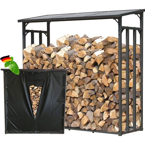 Quick-Star – Abri à bûches extérieur 143 x 70 x 145 cm – Wetterschutz polyester – Structure en acier 40 mm – Capacité 1,4 m³ – Pour bois jusqu'à 33 cm