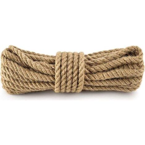 Corde de chanvre artisanale corde de jute épaisse et fine corde de chanvre diy corde d'étiquette décorative chat cadre d'escalade corde - diamètre 14 mm 50 mètres (1/4)