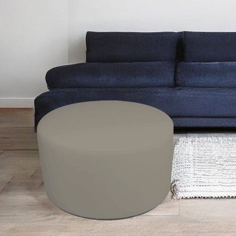 Dmora - Puf Abanera, Sillón multiusos, Puf, Puf reposapiés, Made in Italy, 79x79 h42 cm, Tórtola (1/3)