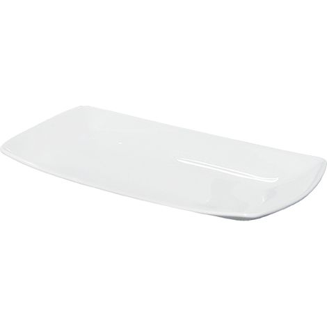 Saturnia Piatto Rettangolo 36 x 21 Cm H 3,5 Cm Diag. 38 Cm Porcellana Tokio Bianco