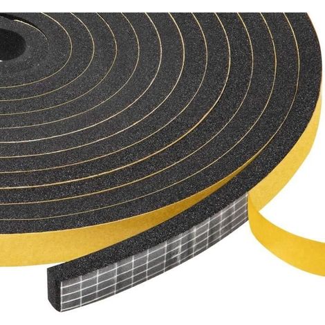 Joint Fenêtre Isolation, Joint Porte de Mousse Adhésive, Bande Caoutchouc Anti-froid Antichoc, 2pcs 10mmx6mmx8m, Noir et Jaune (1/4)