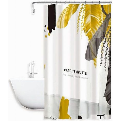 TRADE SHOP - Tenda Doccia Antimuffa Card Template Impermeabile 180 X 180cm Anelli Bagno 79215 - (1/2)