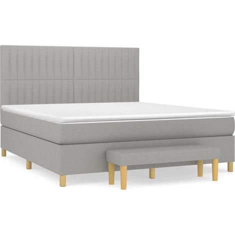 Maison Exclusive - Giroletto a Molle con Materasso Grigio Chiaro180x200 cm Tessuto