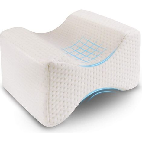 Oreiller orthopédique pour genou en mousse à mémoire de forme adaptée au soulagement des hanches, du dos et des genoux.