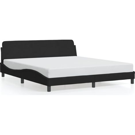 Lit double,Lit adulte,Cadre de lit Dover noir 180x200 cm velours CFW7299718 (1/5)