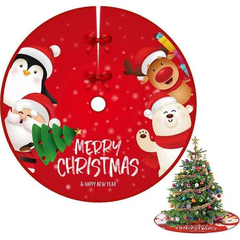 Jupe de sapin de Noël 90 cm, tapis de sapin, housse de sapin, décorations de Noël, tapis de sapin pour sapin de Noël (1/5)
