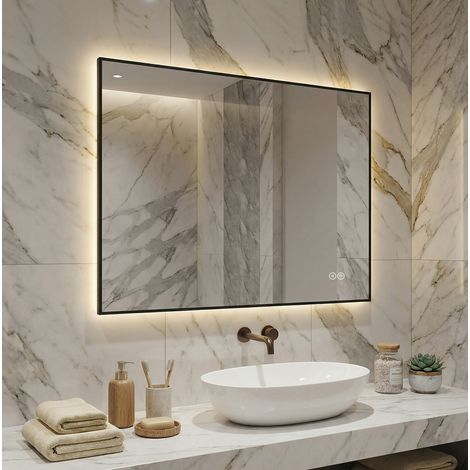 Specchio da bagno LED 67x87.0x8.5 cm, retroilluminato, antiappannamento, dimmerabile, vetro e alluminio, argento (1/5)