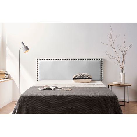 Cabecero Tapizado MODENA Polipiel 130x55x8 cm - PLATEADO - Moonia (1/5)