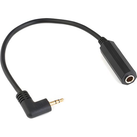 3.5mm male to 6.35mm female adapter cable, gold-plated angled plug for 6.5mm to 3.5mm electric guitar microphone monitoring headphones. (1/5)