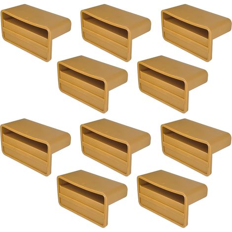 10x Support Latte pour sommier 53mm x 8mm Plastique Embout à Agrafer Visser Lit Meuble Flexible Latte, Marron Clair (1/4)