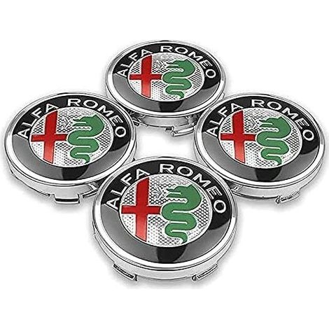 Lot de 4 enjoliveurs centraux de 60 mm pour Alfa Romeo Giulietta Spider GT Giulia Mito 147/156/159/166 Stelvio, accessoires de style avec logo de la voiture