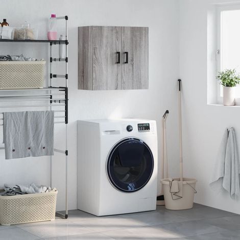 Armoire murale, Placard de Rangement Toilettes, Meuble Haut de Salle de Bain sogris 60x31x60 cm bois d'ingénierie LKOWF24991 (1/5)