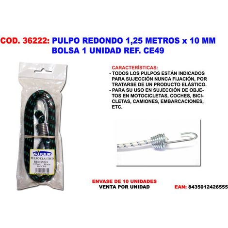 Polpo Rotondo 1,25 Metri x 10 mm CE49 Borsa 1 Unità CE10