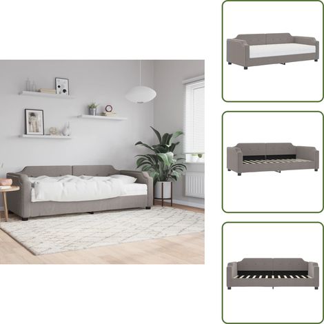 Divano letto 2 in 1 - vidaXL Divano Letto con Materasso Tortora 100x200 cm in Tessuto - Materasso in schiuma