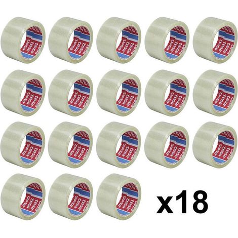 Lot de 18 rubans emballage adhésif transparent Tesa 66m x 50mm