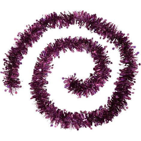 Guirlande de Noël large 10 cm avec étoiles Laser Violet Longueur 2 mètres - Feeric Christmas (1/3)